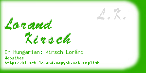 lorand kirsch business card